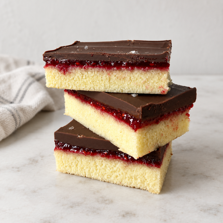 Dark Chocolate Raspberry Cake Bars (Easy Layered Bars)